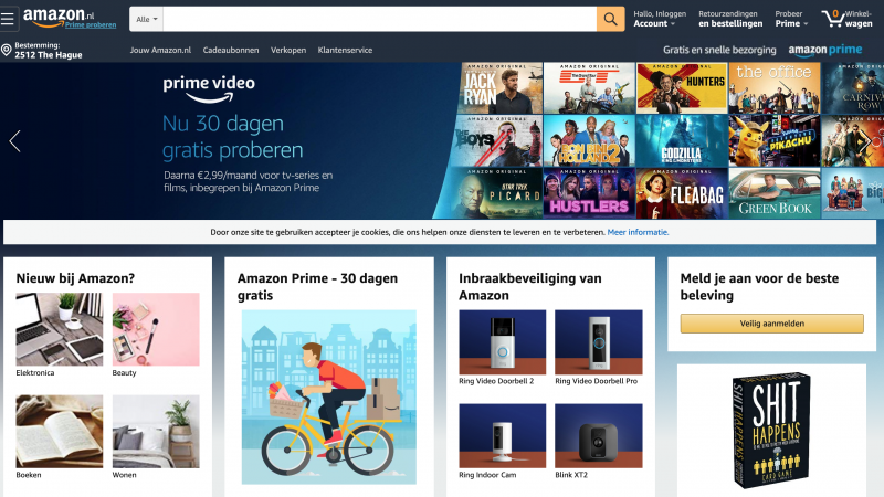 아마존 네덜란드(amazon.nl)가 오픈하다